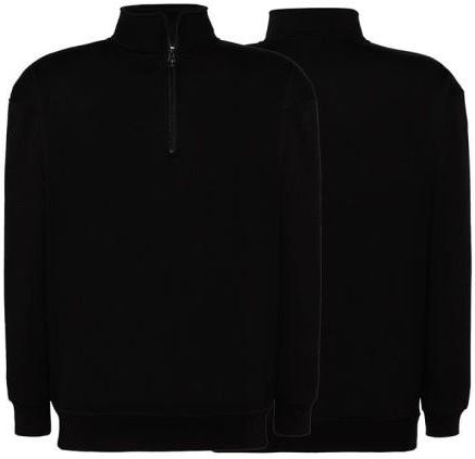 Bluza dresowa black męska z logo na sercu nadrukiem logo firmy 290g SWRA ZIP kolor BK bluza dresowa