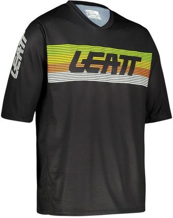 Leatt Koszulka Rowerowa Mtb Męska Enduro 3.0 V22 Black Z Krótkim Rękawem Czarny