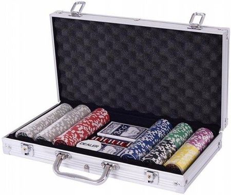 Costway Zestaw do pokera 300 żetonów karty walizka TY565432SL