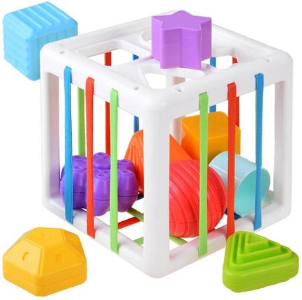 Sorter Jokomisiada kostka gumki kształty zestaw edukacyjny klocki zabawka dla dzieci 18miesięcy+ ZA4310 JK0382