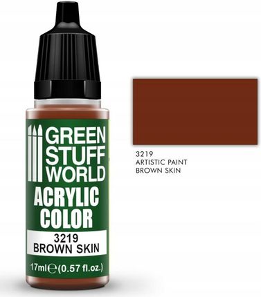 Green Stuff World Acrylic Color Brown Skin Farba Akrylowa 17Ml