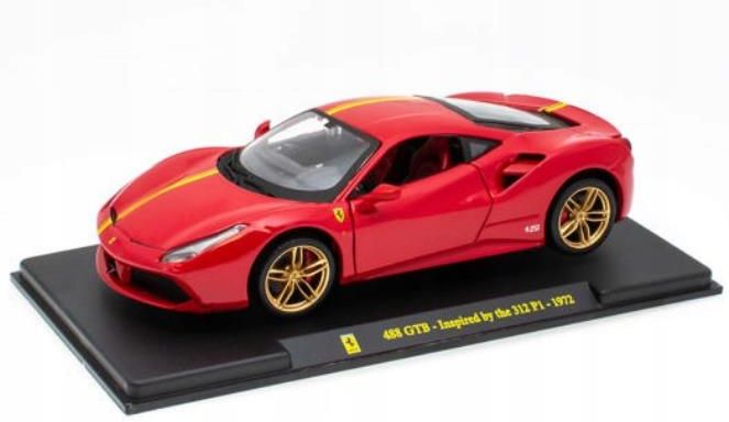 Ferrari 488 GTB 2015 - Modèle Réduit 1/24 Avec Vitrine - Édition Edicola