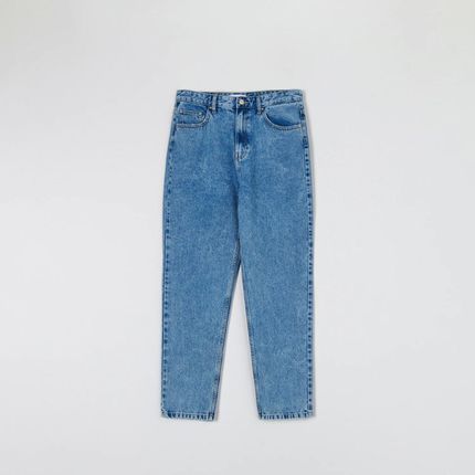 Sinsay - Jeansy mom high waist - Niebieski
