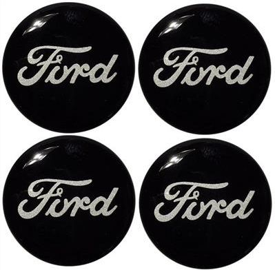 Naklejki na kołpaki emblemat Ford 50mm czar n sil
