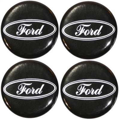 Naklejki na kołpaki emblemat Ford 60mm czarne sil