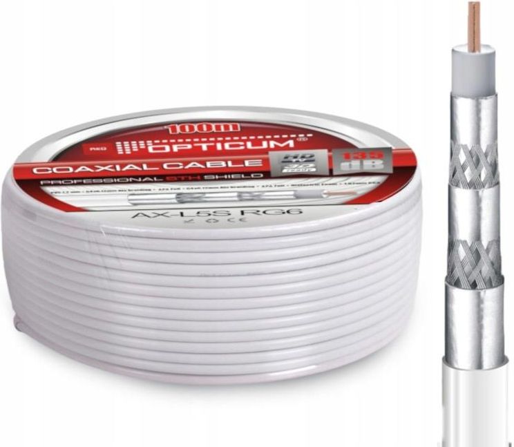 Cavo Antenna RG6 10m Con 4 Connettori F – Schermatura 135dB Per TV E SAT Senza Interferenze