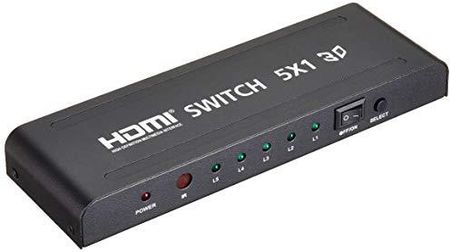 Premiumcord Hdmi Przełącznik 5:1 Z Pilotem Zdalnego Sterowania I Zasilaczem Sieciowym, Metalowa Obudowa, Przełącznik Ze Statusem Led, Rozdzielczość Wi