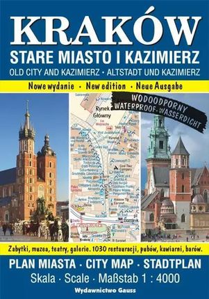 Kraków. Stare Miasto i Kazimierz. Plan miasta foliowany 1:4000 wyd. 2023 - Opracowanie zbiorowe