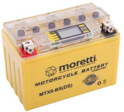 Moretti Akumulator Żelowy Agm Mtx9-Bs 12V 8Ah Ze Wskaźnikiem Lcd Odpowiednik Ytx9-Bs