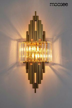 Elegancka lampa ścienna TOWERS złota / kryształowa