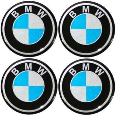 Naklejki na kołpaki emblemat BMW 50mm silikonowe