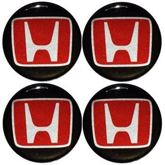 Naklejki na kołpaki emblemat Honda 50mm czerw sil