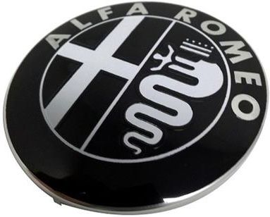 Autocollant/Emblème ALFA ROMEO Pour Capot Ou Coffre - Dimensions 74 Mm - Couleurs Noir Et Rouge - Fabriqué En France