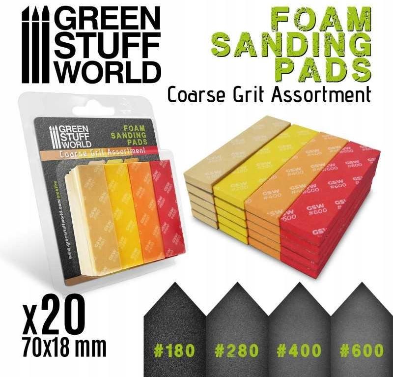 Green Stuff World Gsw 10977 Foam Sanding Pads Coarse Grit Assortment