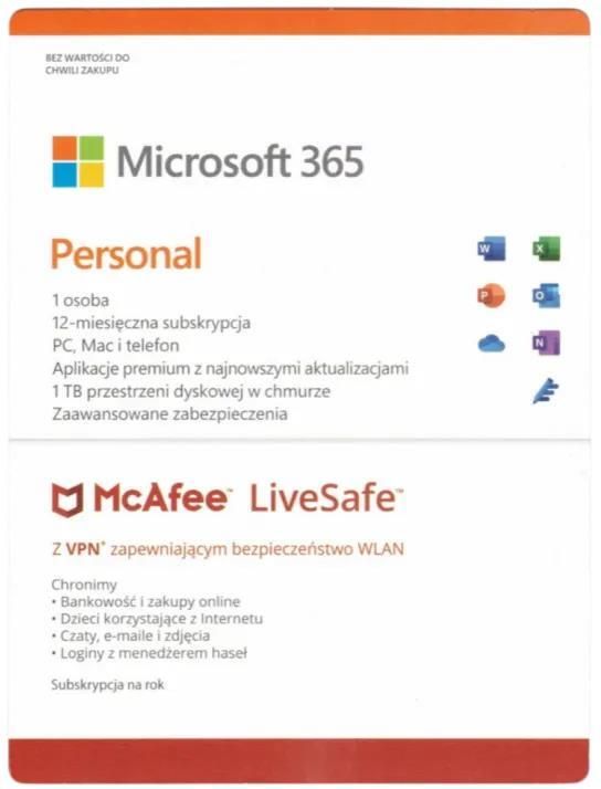 Microsoft Office Microsoft 365 PERSONAL SUBSKRYPCJA 12