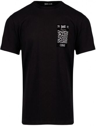 JUST CAVALLI stylowy włoski t-shirt NOWOŚĆ BLACK