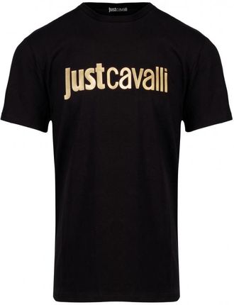 JUST CAVALLI stylowy włoski t-shirt NOWOŚĆ GOLD