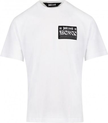 JUST CAVALLI markowy włoski t-shirt NOWOŚĆ WHITE