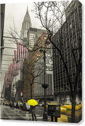 Zakito Posters Obraz 60x90cm Kobieta z żółtym parasolem na ulicy Nowego Jorku Assaf Frank