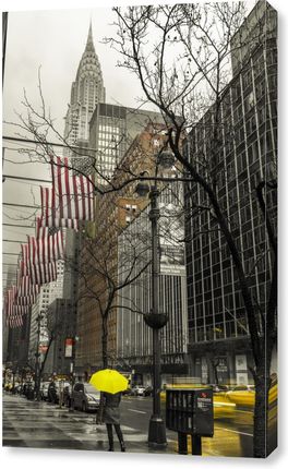 Zakito Posters Obraz 60x100cm Kobieta z żółtym parasolem na ulicy Nowego Jorku Assaf Frank
