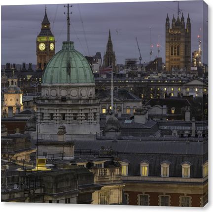 Zakito Posters Obraz 100x100cm Krajobraz Londynu z Big Benem i Westminster Abby 3 Assaf Frank