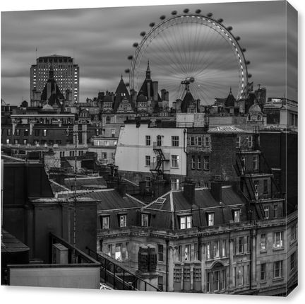 Zakito Posters Obraz 70x70cm Pejzaż miejski Londynu z kołem milenijnym Assaf Frank
