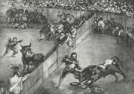 Zakito Posters Plakat 29,7x21 Kolekcja Rysunki i odbitki Walka byków na podzielonym ringu od &quot;Bulls of Bordeaux&quot; Goya