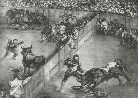Zakito Posters Plakat 42x29,7 Kolekcja Rysunki i odbitki Walka byków na podzielonym ringu od &quot;Bulls of Bordeaux&quot; Goya
