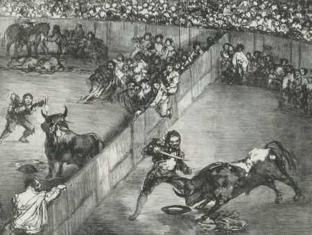 Zakito Posters Plakat 40x30 Kolekcja Rysunki i odbitki Walka byków na podzielonym ringu od &quot;Bulls of Bordeaux&quot; Goya