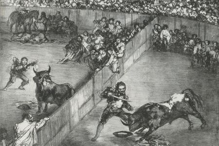 Zakito Posters Plakat 45x30 Kolekcja Rysunki i odbitki Walka byków na podzielonym ringu od &quot;Bulls of Bordeaux&quot; Goya