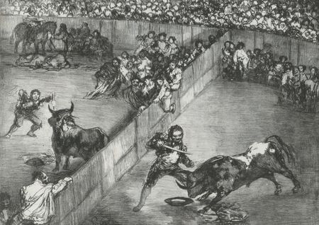 Zakito Posters Plakat 59,4x42 Kolekcja Rysunki i odbitki Walka byków na podzielonym ringu od &quot;Bulls of Bordeaux&quot; Goya