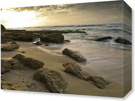 Zakito Posters Obraz 40x30cm Zachód słońca nad plażą Palmachim 3 Assaf Frank