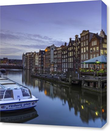 Zakito Posters Obraz 50x60cm Amsterdamski kanał z łodziami Assaf Frank