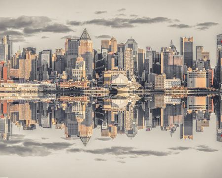 Zakito Posters Plakat 50x40cm Panoramiczny widok na panoramę Dolnego Manhattanu Assaf Frank