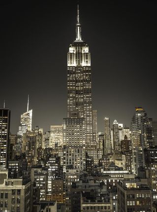 Zakito Posters Plakat 29,7x42cm Empire State Building z Nowym Jorkiem Manhattan skyline z wieżowcami 2 Assaf Frank