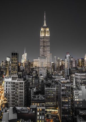 Zakito Posters Plakat 29,7x42cm Empire State Building z Nowym Jorkiem Manhattan skyline z wieżowcami 4 Assaf Frank