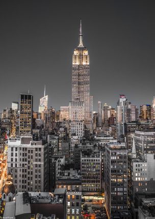 Zakito Posters Plakat 21x29,7cm Empire State Building z Nowym Jorkiem Manhattan skyline z wieżowcami 5 Assaf Frank
