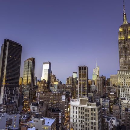Zakito Posters Plakat 30x30cm Nowy Jork Manhattan skyline z Empire State building 3 Assaf Frank