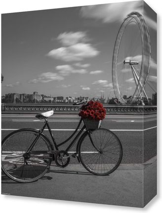 Zakito Posters Obraz 30x40cm Rower z wiązanką kwiatów na Moście Westminsterskim z London Eye w tle Assaf Frank