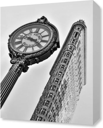 Zakito Posters Obraz 40x50cm Zegar budynku Fifth Avenue z budynkiem Flatiron - Nowy Jork Assaf Frank