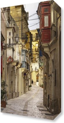 Zakito Posters Obraz 20x40cm Wąska uliczka wśród tradycyjnych maltańskich domów w Birgu 2 Assaf Frank