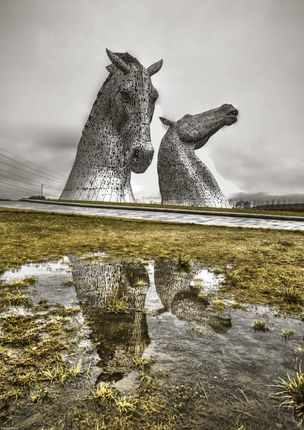 Zakito Posters Plakat 29,7x42cm Posąg konia kelpies w parku Helix w Falkirk Assaf Frank