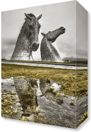 Zakito Posters Obraz 20x30cm Posąg konia kelpies w parku Helix w Falkirk Assaf Frank