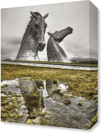 Zakito Posters Obraz 30x40cm Posąg konia kelpies w parku Helix w Falkirk Assaf Frank