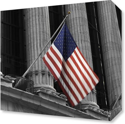 Zakito Posters Obraz 30x30cm Flaga USA wywieszona na nowojorskiej giełdzie Assaf Frank