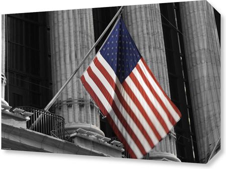 Zakito Posters Obraz 40x30cm Flaga USA wywieszona na nowojorskiej giełdzie Assaf Frank