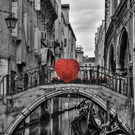 Zakito Posters Plakat 40x40cm Parasol w kształcie serca na mostku Assaf Frank