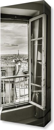 Zakito Posters Obraz 20x50cm Wieża Eiffla widziana przez okno mieszkania na Montmartre 3 Assaf Frank