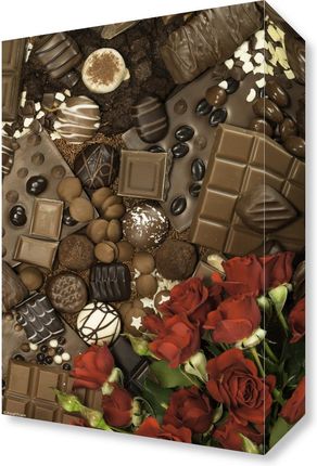Zakito Posters Obraz 20x30cm Czekolady i ciasteczka z czerwonymi różami Assaf Frank