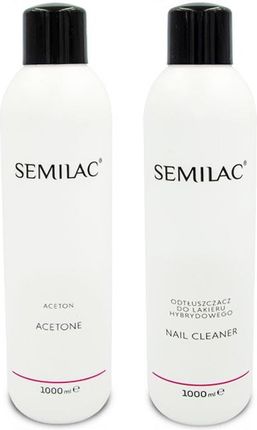 Semilac Zestaw Cleaner Odtłuszczacz Aceton 1L